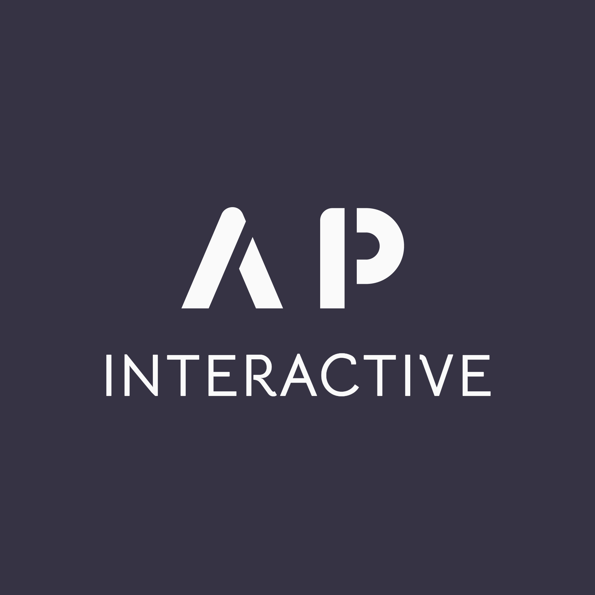 A p interactive logo on a dark background